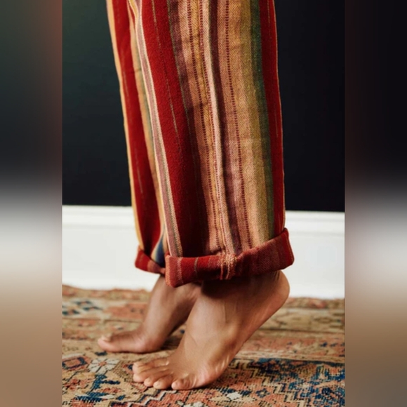 IMOGENE & WILLIE Fethiye Hand Loomed Coastal Stripe Pants Sz M - Picture 7 of 7